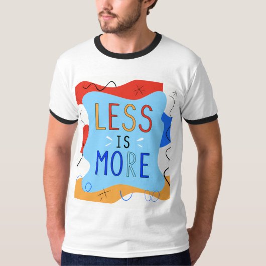 Vibrant "Less Is More" Abstract Graphic Tシャツ (正面)