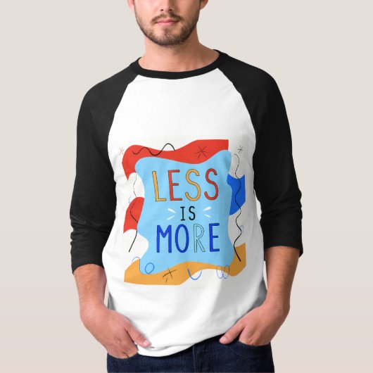 Vibrant "Less Is More" Abstract Graphic Tシャツ (正面)