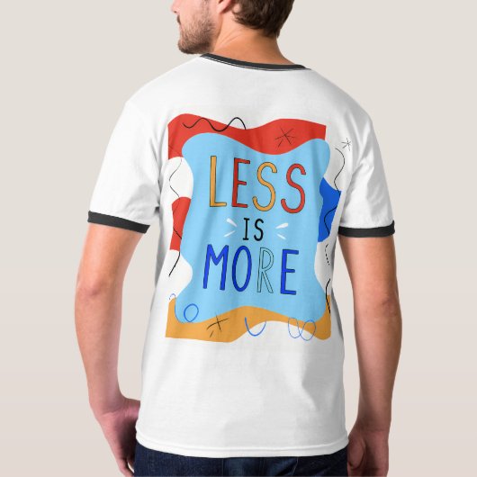 Vibrant "Less Is More" Abstract Graphic Tシャツ (裏面フル)