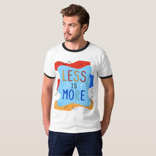 Vibrant "Less Is More" Abstract Graphic Tシャツ (正面フル)