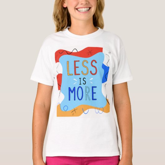 Vibrant "Less Is More" Abstract Graphic Tシャツ (正面)