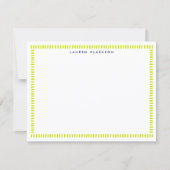 Vibrant Lime Hand Painted Striped Frame Note Card 招待状 (正面)