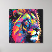 Vibrant lion painting キャンバスプリント (正面)