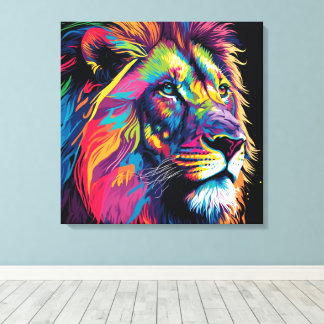 Vibrant lion painting キャンバスプリント