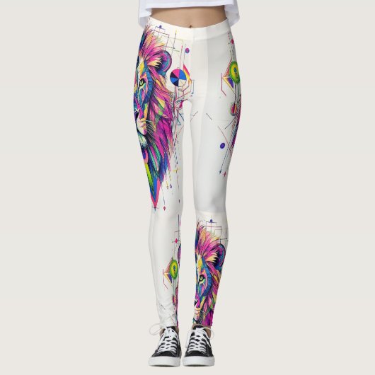 Vibrant Lion with Esoteric Symbolism レギンス (正面)