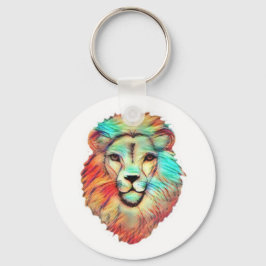 Vibrant Lion's Head Key Ring キーホルダー