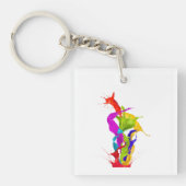 Vibrant Liquid Explosion: Abstract Paint Splash キーホルダー (正面)