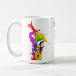 Vibrant Liquid Explosion: Abstract Paint Splash コーヒーマグカップ
