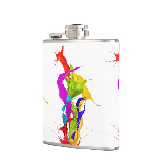 Vibrant Liquid Explosion: Abstract Paint Splash フラスク (左)