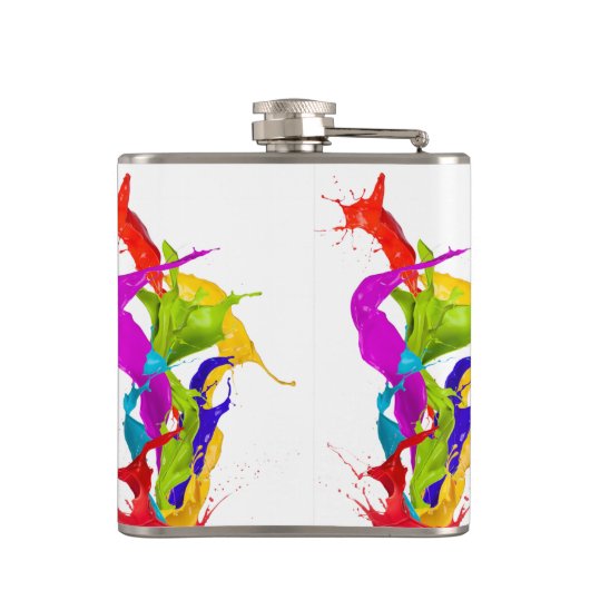 Vibrant Liquid Explosion: Abstract Paint Splash フラスク (裏面)