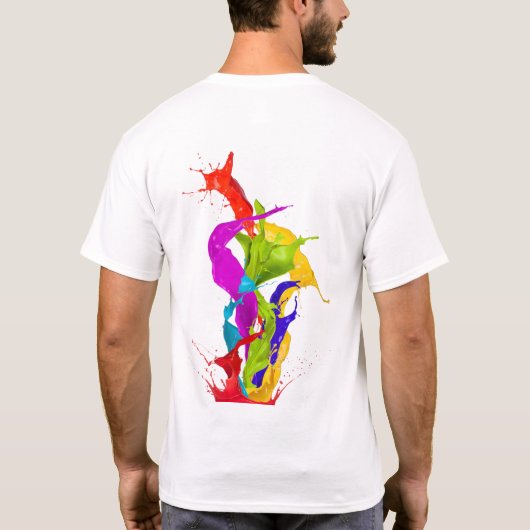 Vibrant Liquid Explosion: Abstract Paint Splash Tシャツ (裏面)