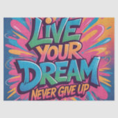 Vibrant "Live Your Dream" Graffiti Wall Art 薄葉紙 (正面)
