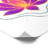 Vibrant Lotus Flower Yoga Wall Art Poster ポスター (角)