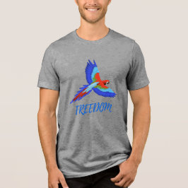 Vibrant Macaw Parrot Freedom Tri-blend T-Shirt トライブレンドＴシャツ