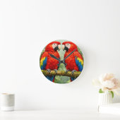 “Vibrant Macaw Parrot Wall Clock |  ラウンド壁時計 (ホーム)