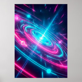 Vibrant Magenta Cyan Neon Cosmic Pulse ポスター
