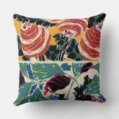 Vibrant Magenta & Orange Abstract Flower Art クッション (裏面)