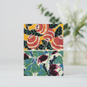 Vibrant Magenta & Orange Abstract Flower Art ポストカード (スタンド正面)