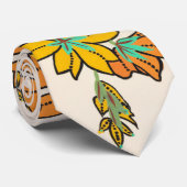 Vibrant Magenta & Orange Art Deco Flower Art ネクタイ (ロール)