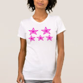 Vibrant Magenta Star Shapes Graphic Tシャツ (正面)