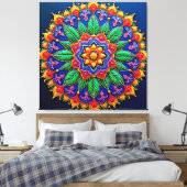 Vibrant Mandala Artistry キャンバスプリント (インサイチュ (寝室))