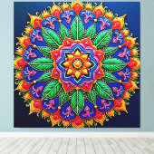 Vibrant Mandala Artistry キャンバスプリント (インサイチュ (ウッドフロア))