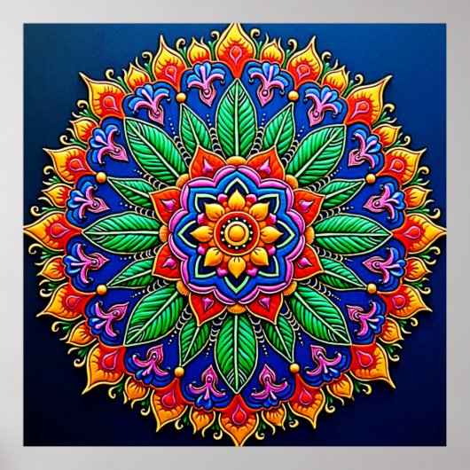 Vibrant Mandala Artistry ポスター (正面)