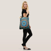 Vibrant Mandala Dot Pattern Tote Bag with Blue and トートバッグ (モデル)