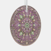 Vibrant Mandala Ornament – Colorful Geometric  ガラスオーナメント (正面右)