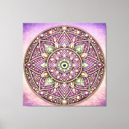 Vibrant Mandala Wall Art – Colorful Geometric Sacr キャンバスプリント