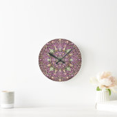 Vibrant Mandala Wall Clock – Colorful Geometric Ar ラウンド壁時計 (ホーム)