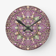 Vibrant Mandala Wall Clock – Colorful Geometric Ar