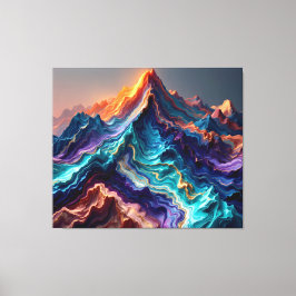 Vibrant Marble Mountains – Abstract 3D Canvas Wall キャンバスプリント