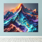 Vibrant Marble Mountains – Abstract 3D Canvas Wall キャンバスプリント (インサイチュ (ウッドフロア))