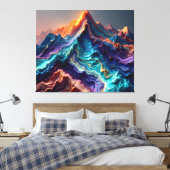 Vibrant Marble Mountains – Abstract 3D Canvas Wall キャンバスプリント (インサイチュ (寝室))