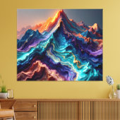 Vibrant Marble Mountains – Abstract 3D Canvas Wall キャンバスプリント (インサイチュ (リビング))