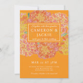 Vibrant Marigold Orange Wedding Invitation 招待状 (正面)