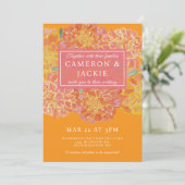 Vibrant Marigold Pink Wedding Invitation 招待状 (スタンド正面)