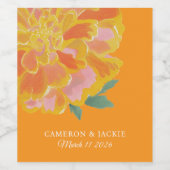 Vibrant Marigold Summer Wedding Gift  ワインラベル (シングルラベル)