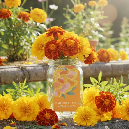 Vibrant Marigold Summer Wedding Gift Tag ギフトタグ