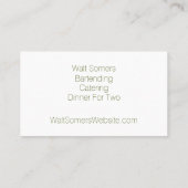 Vibrant Martini Olives Bartender Business Card 名刺 (裏面)