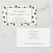 Vibrant Martini Olives Bartender Business Card 名刺 (正面/裏面)