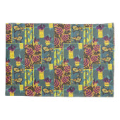 Vibrant Maximalist Purple & Teal Floral Print 枕カバー (裏面)