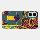 Vibrant Maximalist Purple & Teal Floral Print Case-Mate iPhoneケース (裏面 (横))