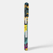 Vibrant Maximalist Purple & Teal Floral Print Case-Mate iPhoneケース (裏面 / 右)