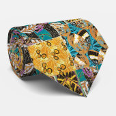 Vibrant Maximalist Teal & Purple Butterfly Art ネクタイ (ロール)
