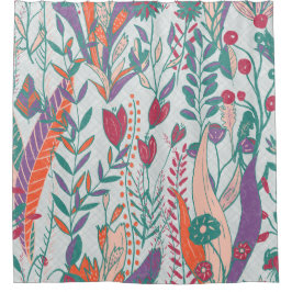 Vibrant Meadow Harmony シャワーカーテン