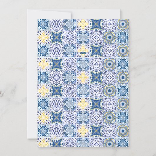 Vibrant Mediterranean Lemon & Blue Birthday 招待状 (裏面)