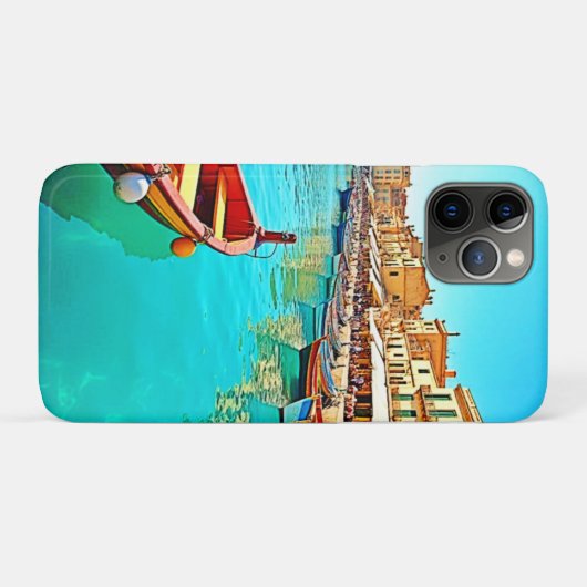 Vibrant Mediterranean Port Life Design Case-Mate iPhoneケース (裏面(横))