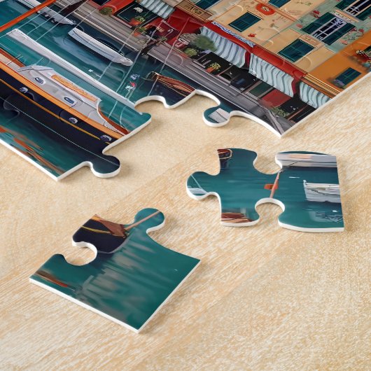 Vibrant Mediterranean Seaside Village Puzzle ジグソーパズル (側面)